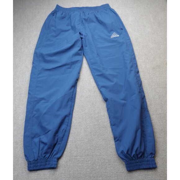 Vintage Adidas Pants Large Blue Joggers Lined Zip Cuffs 1999 - Picture 1 of 10
